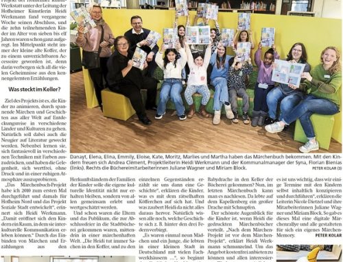 Presse: Geheimnisse des kleinen alten Koffers, Abschluss von Märchen-Kunst-Projekt in der Stadtbücherei
